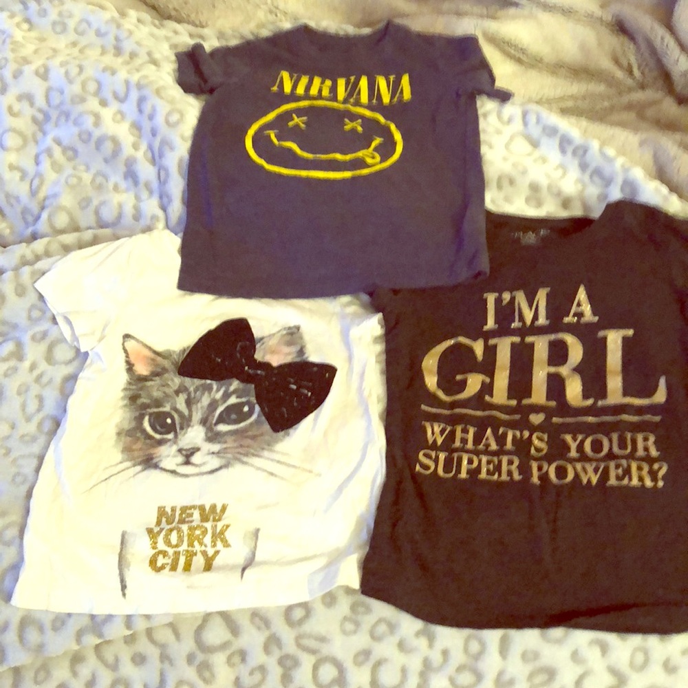Bundle of 3 Girls t-shirts, size 5T-super cool